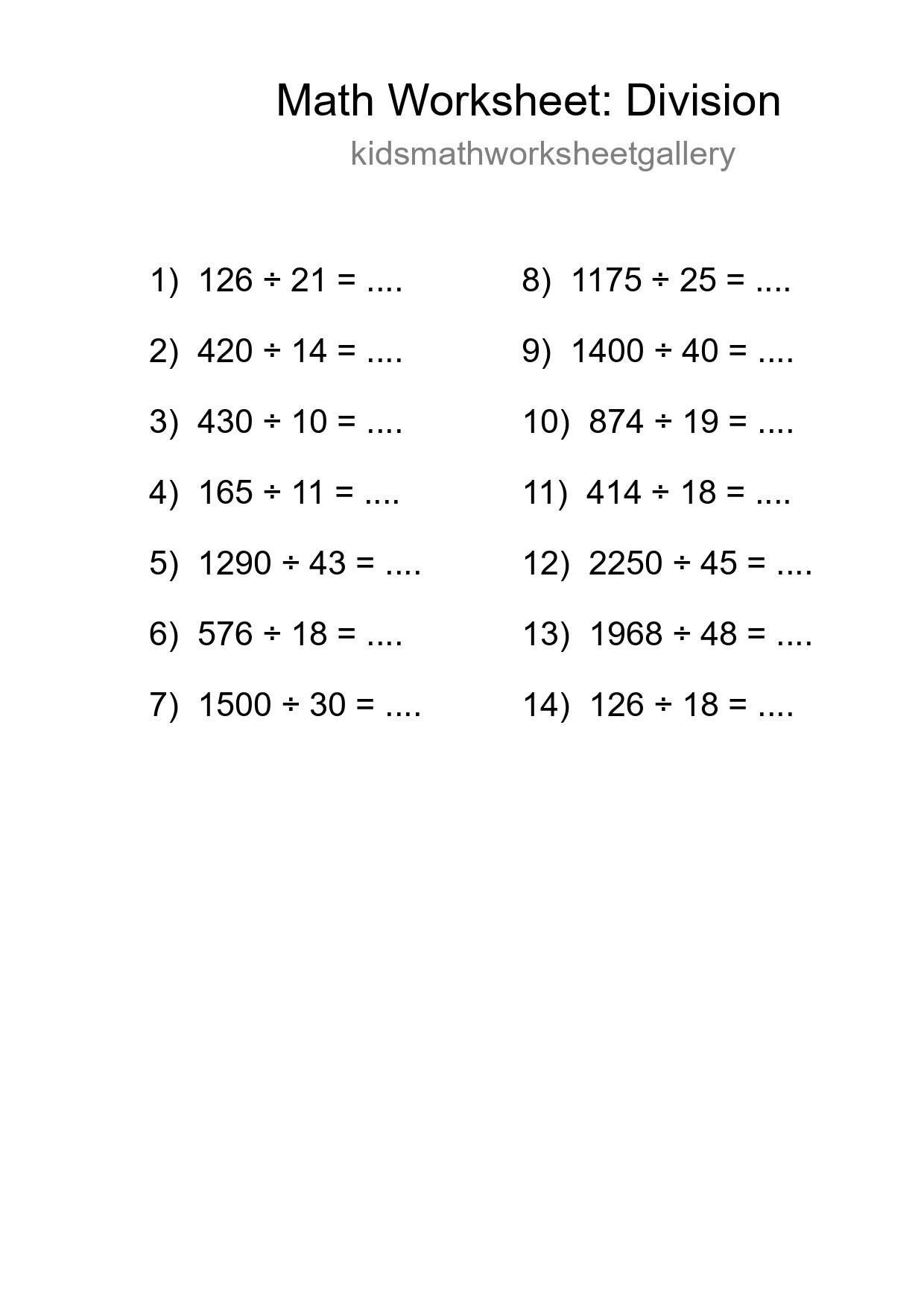 Free 14 Division Math Worksheet For Grade 2 With Answers - Part 4