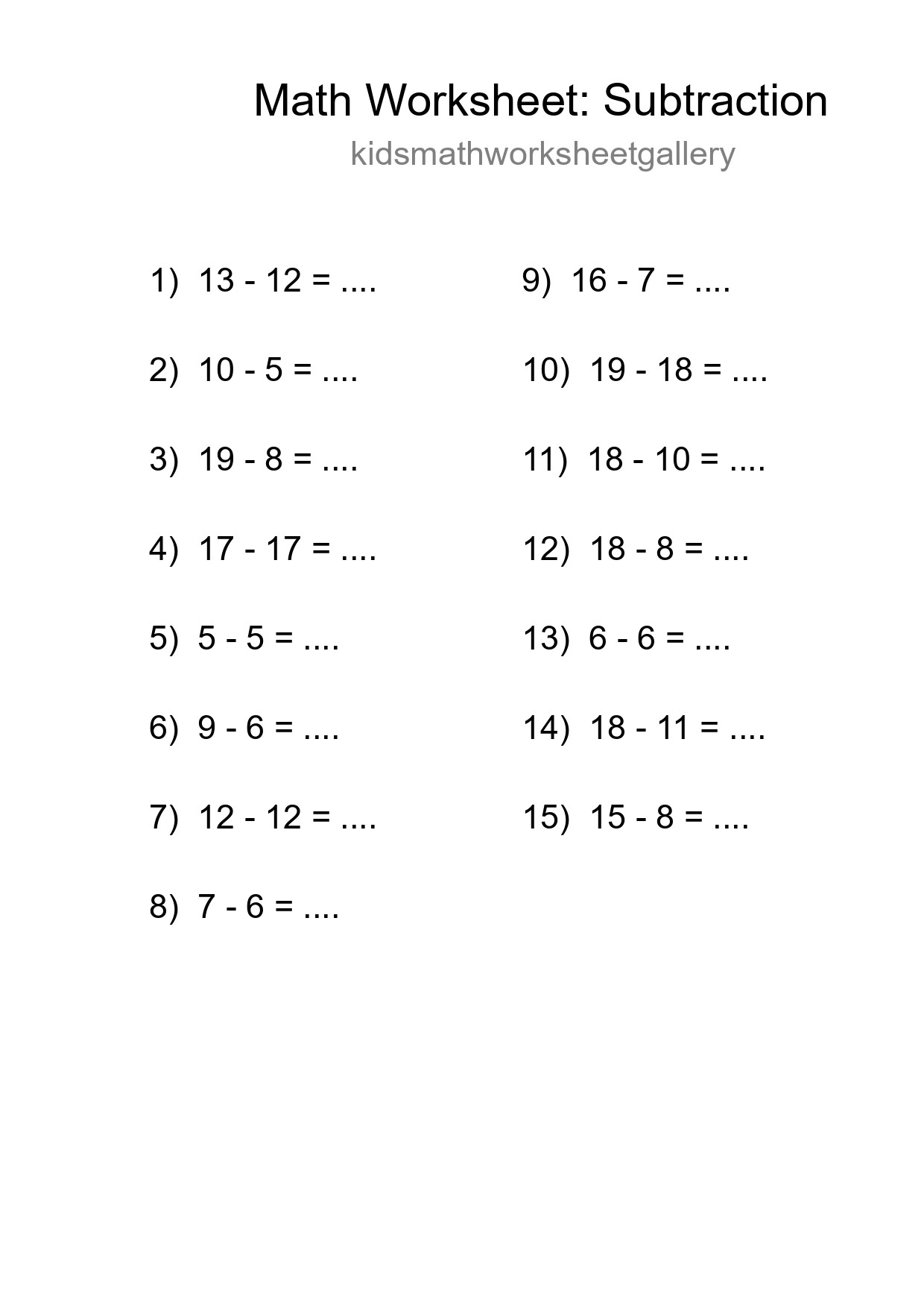 Free 15 Subtraction Math Worksheet For Grade 2 With Answers - Part 195