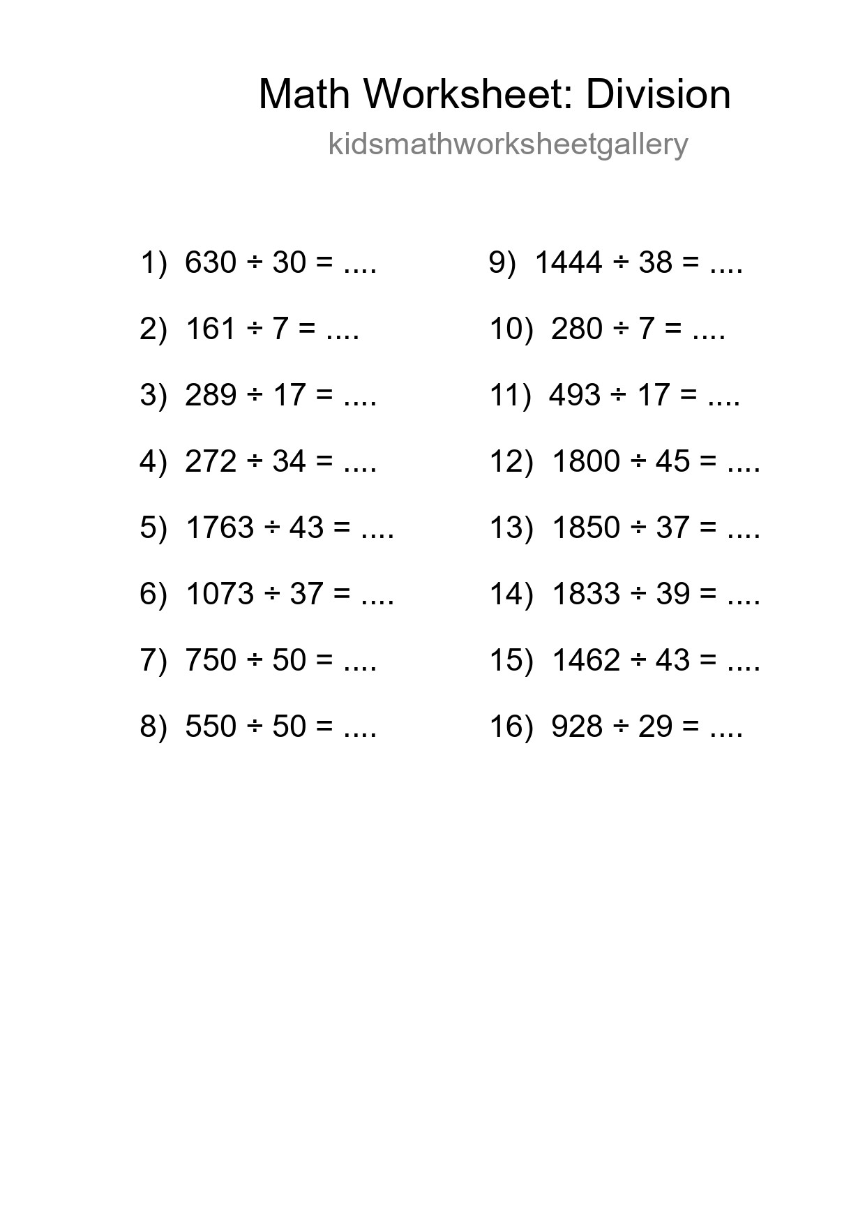 Free 16 Division Math Worksheet For Grade 2 - Part 114