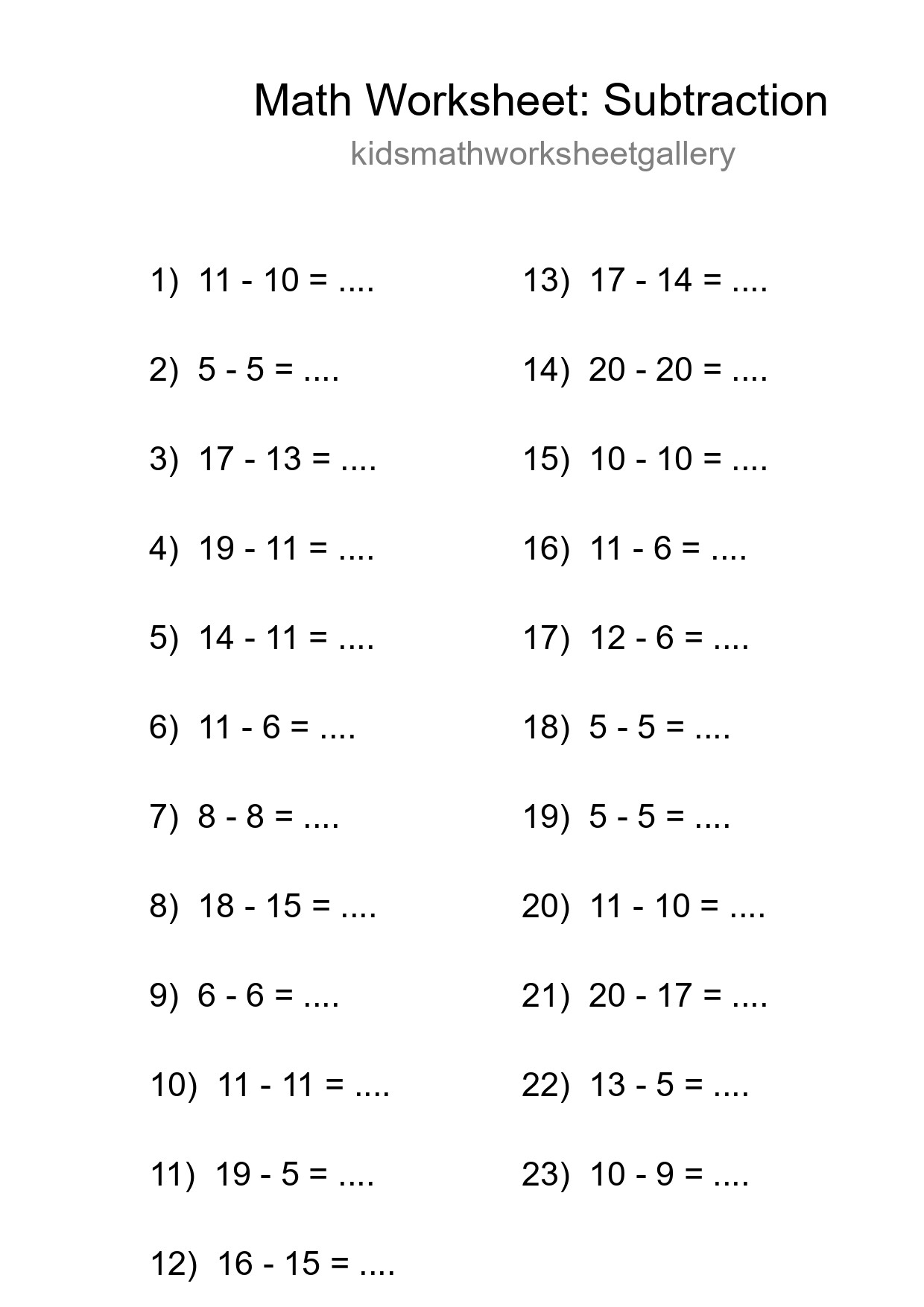 Free 23 Subtraction Math Worksheet For Grade 2 With Answers - Part 261