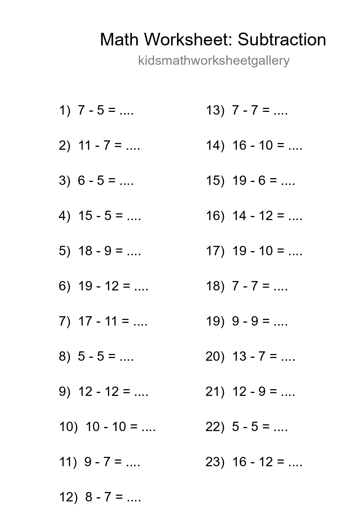 Free 23 Subtraction Math Worksheet For Grade 2 With Answers - Part 294