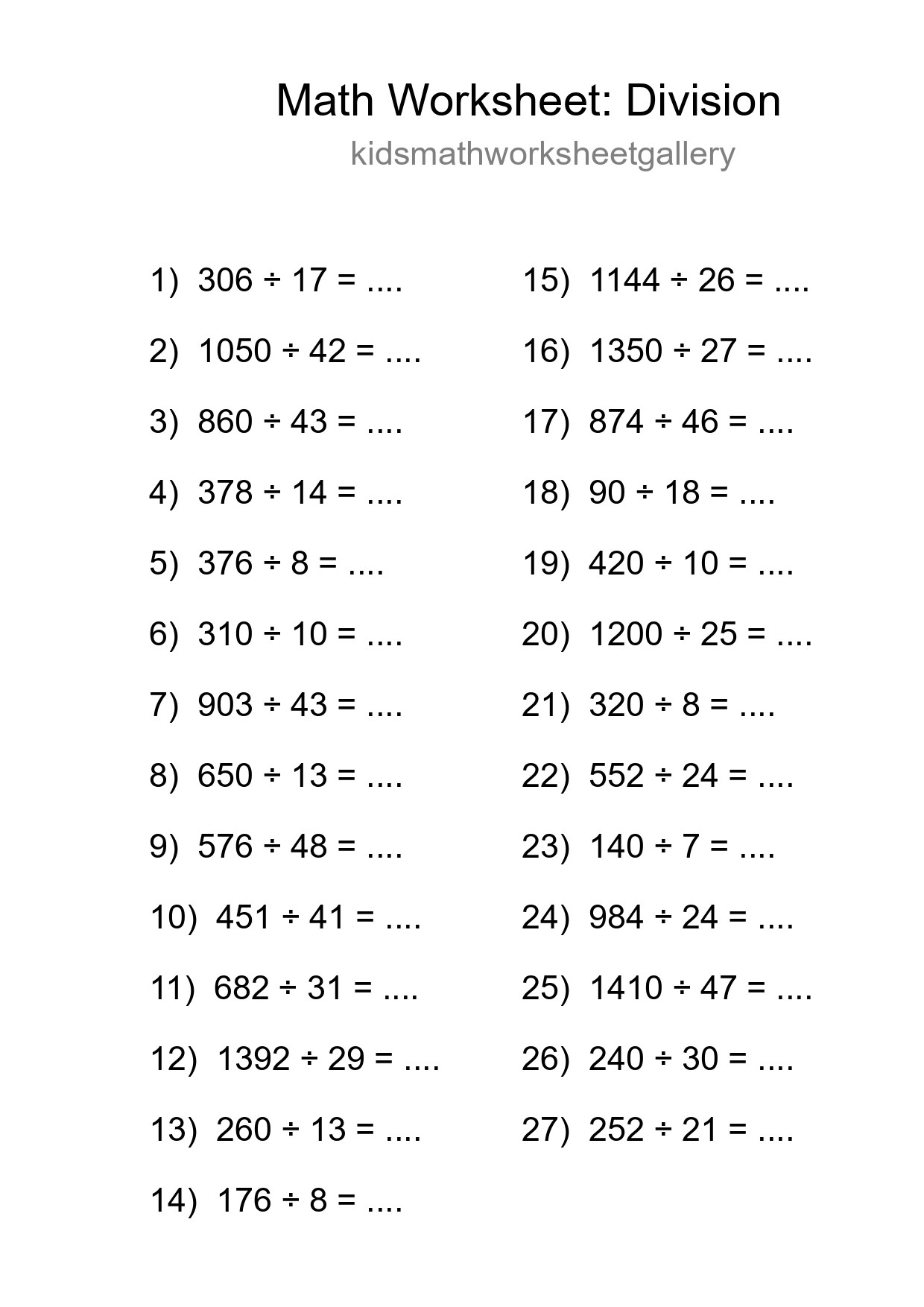Free 27 Division Math Worksheet For Grade 2 - Part 81