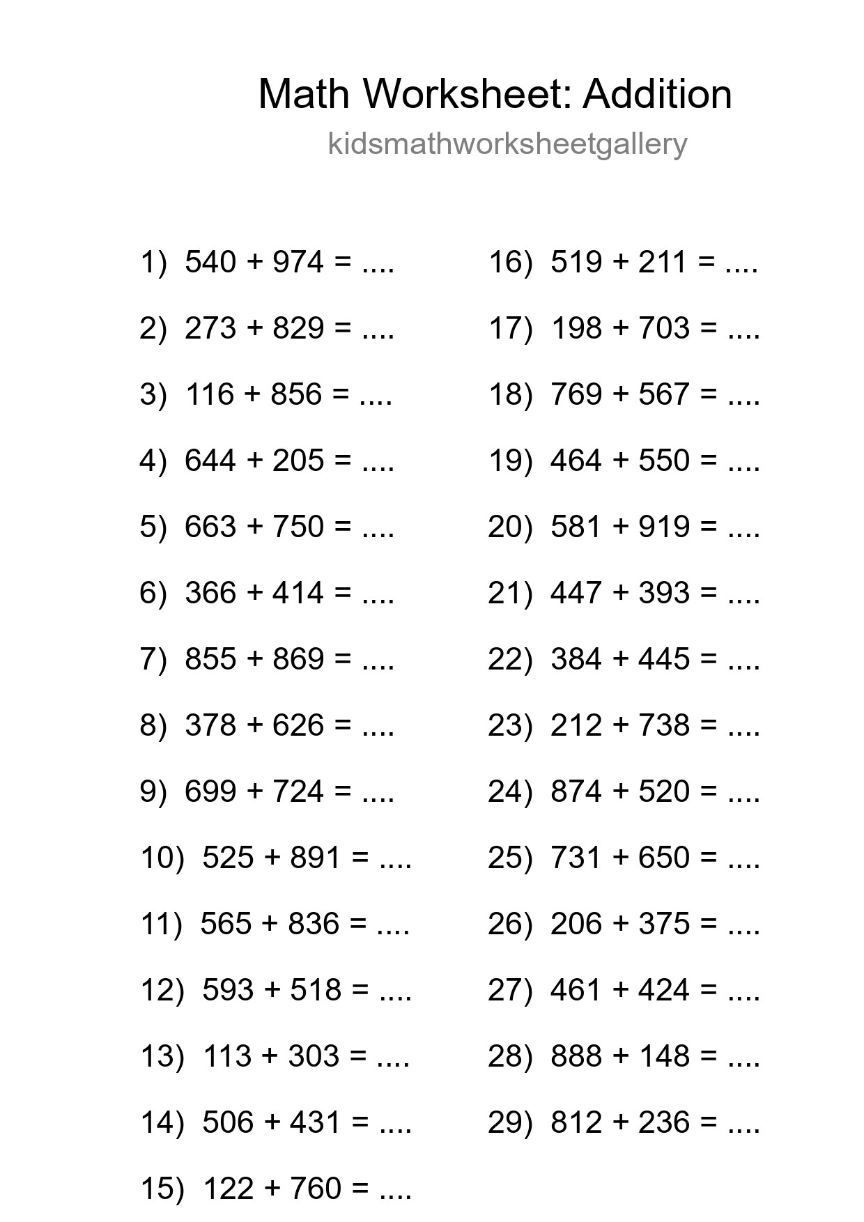 Free 29 Addition Math Worksheet For Grade 5 With Answers - Part 78