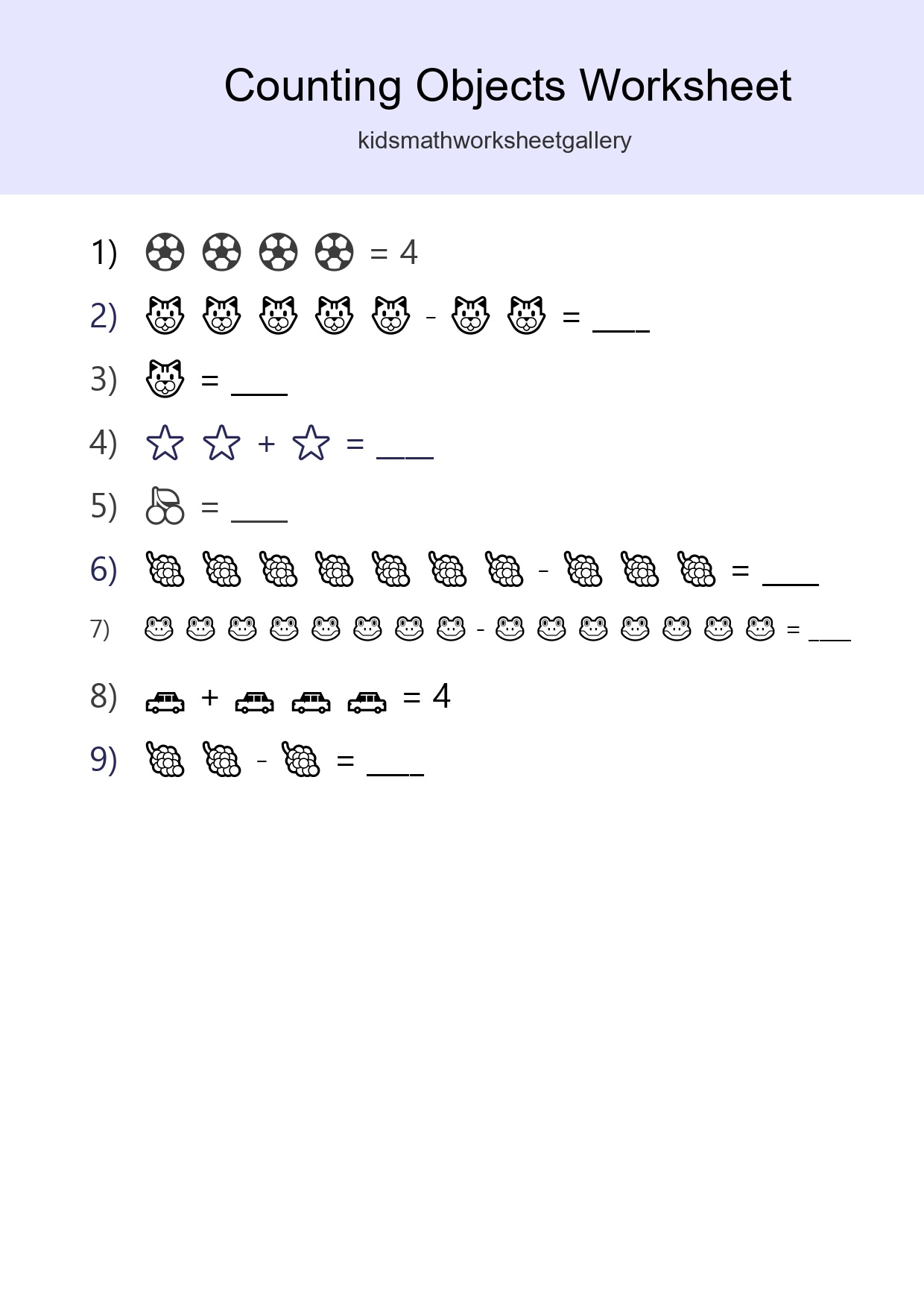 Free Counting Objects Worksheet For Kindergarten - Part 135