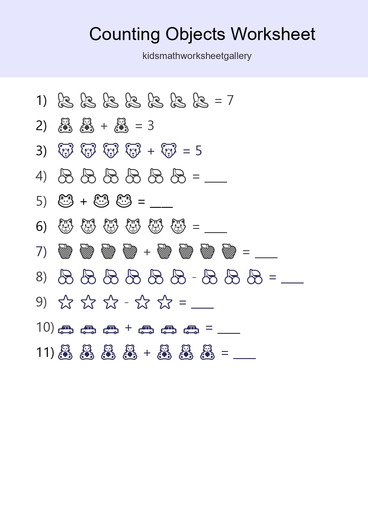 Free Counting Objects Worksheet For Kindergarten Printable - Part 157