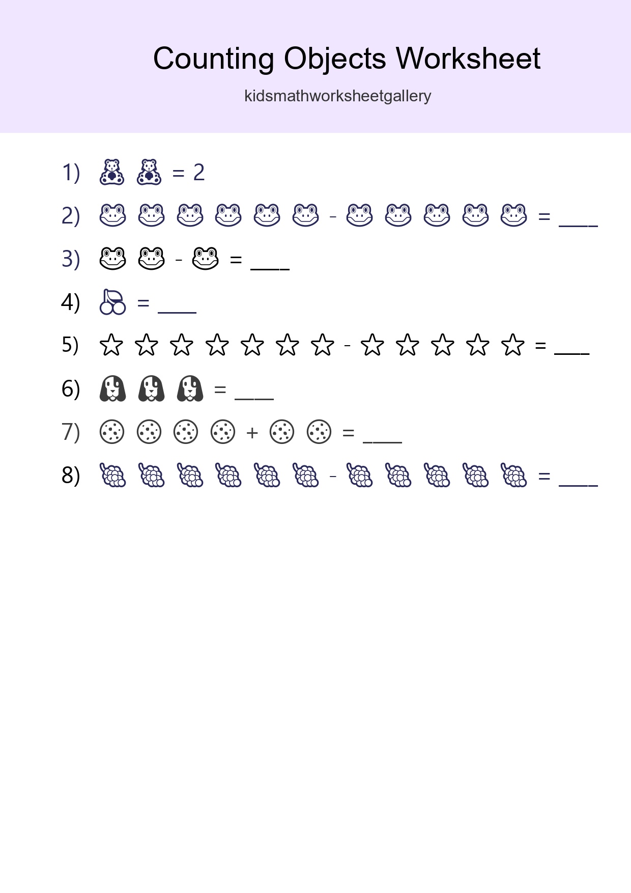 Free Counting Objects Worksheet For Kindergarten Printable - Part 201