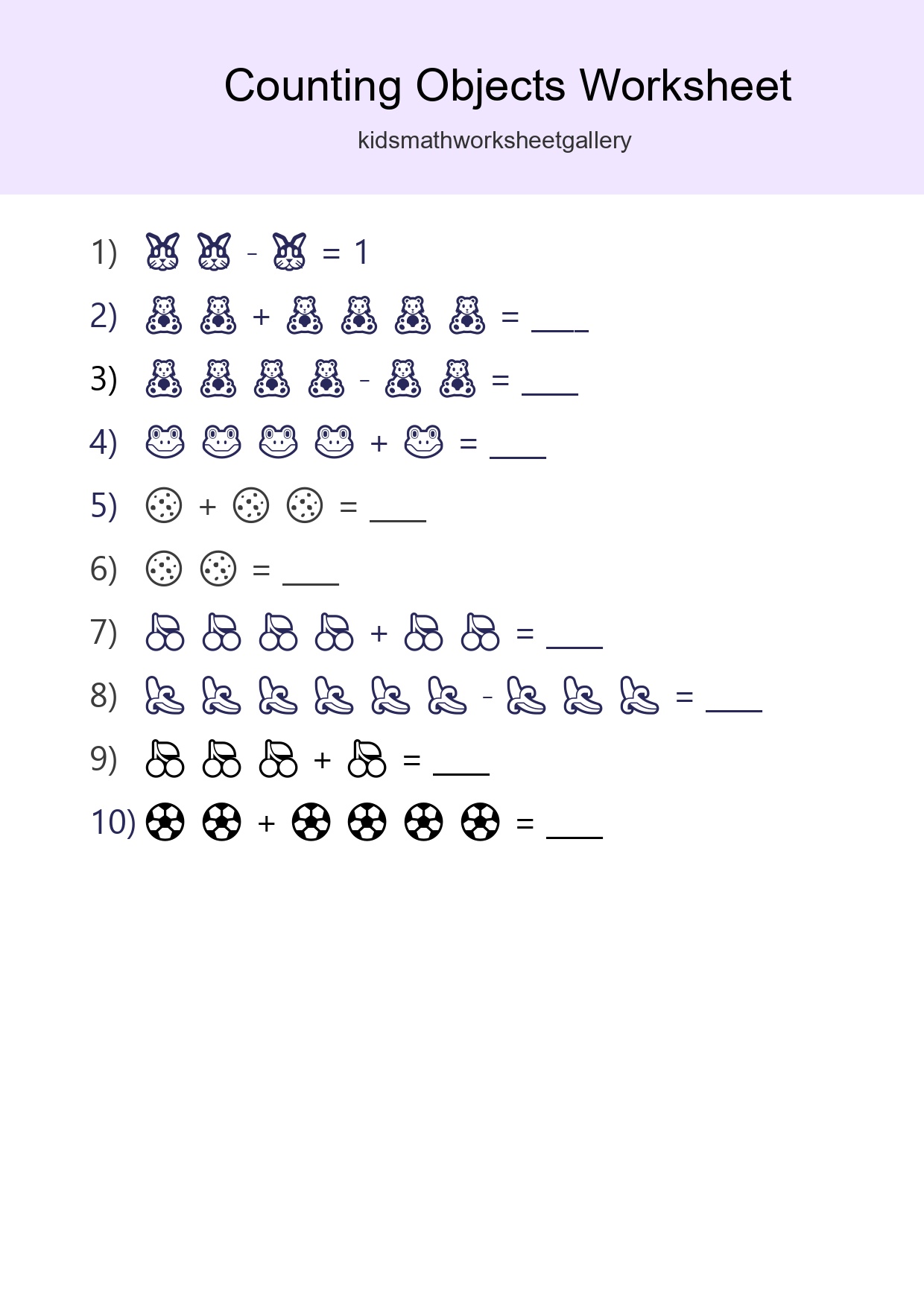 Free Counting Objects Worksheet For Kindergarten Printable - Part 36