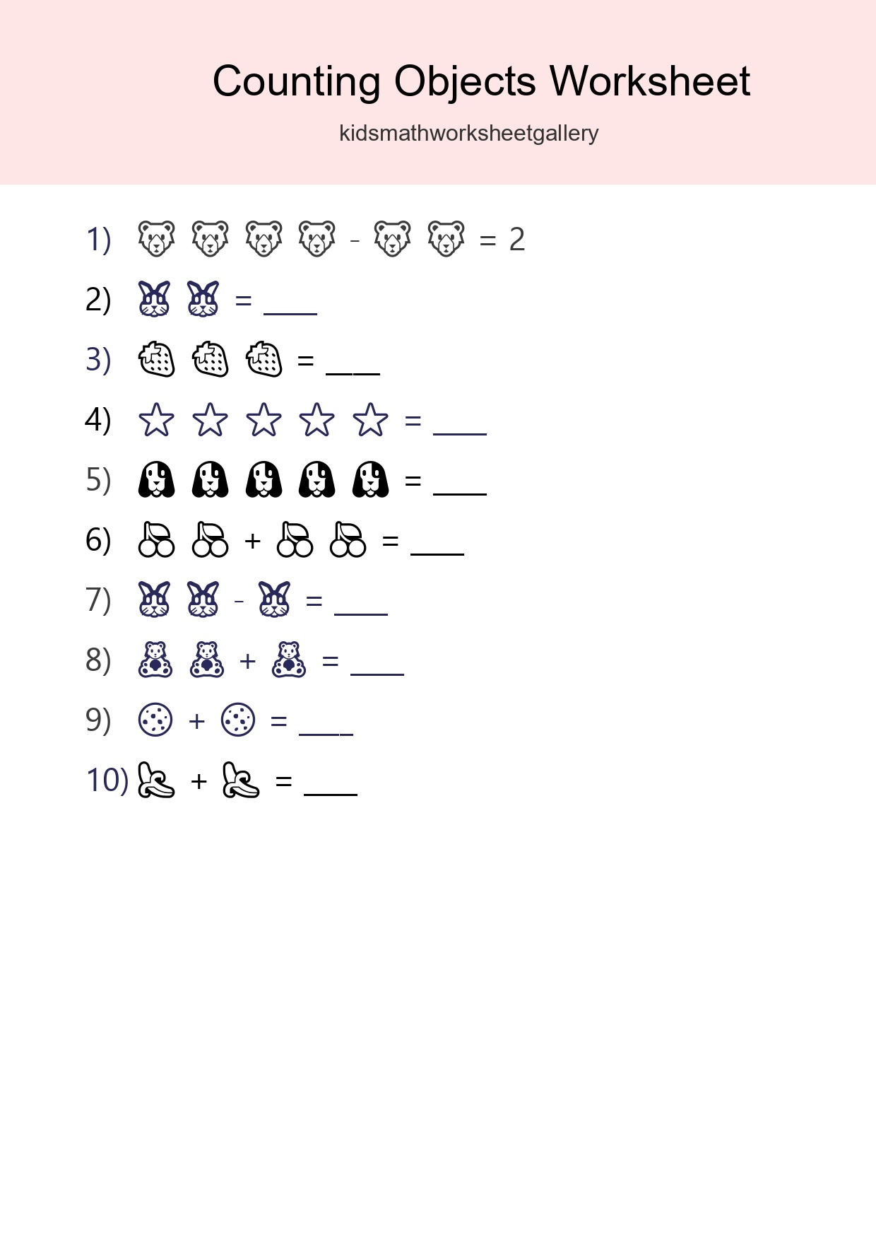 Free Counting Objects Worksheet For Pre-K - Part 47