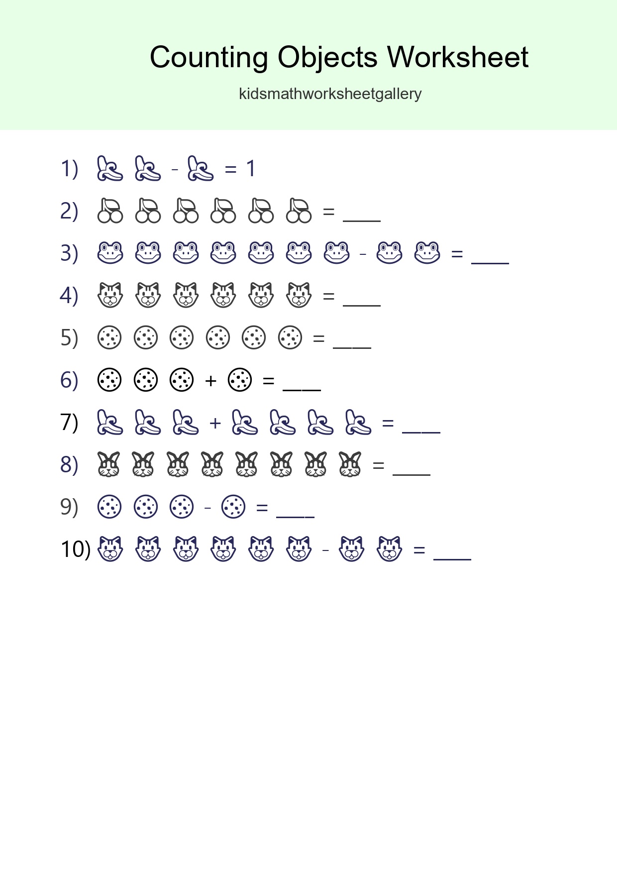 Kindergarten Count The Objects Worksheet - Part 212