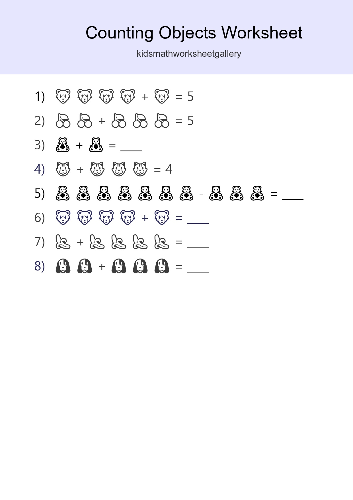 Kindergarten Count The Objects Worksheet - Part 80