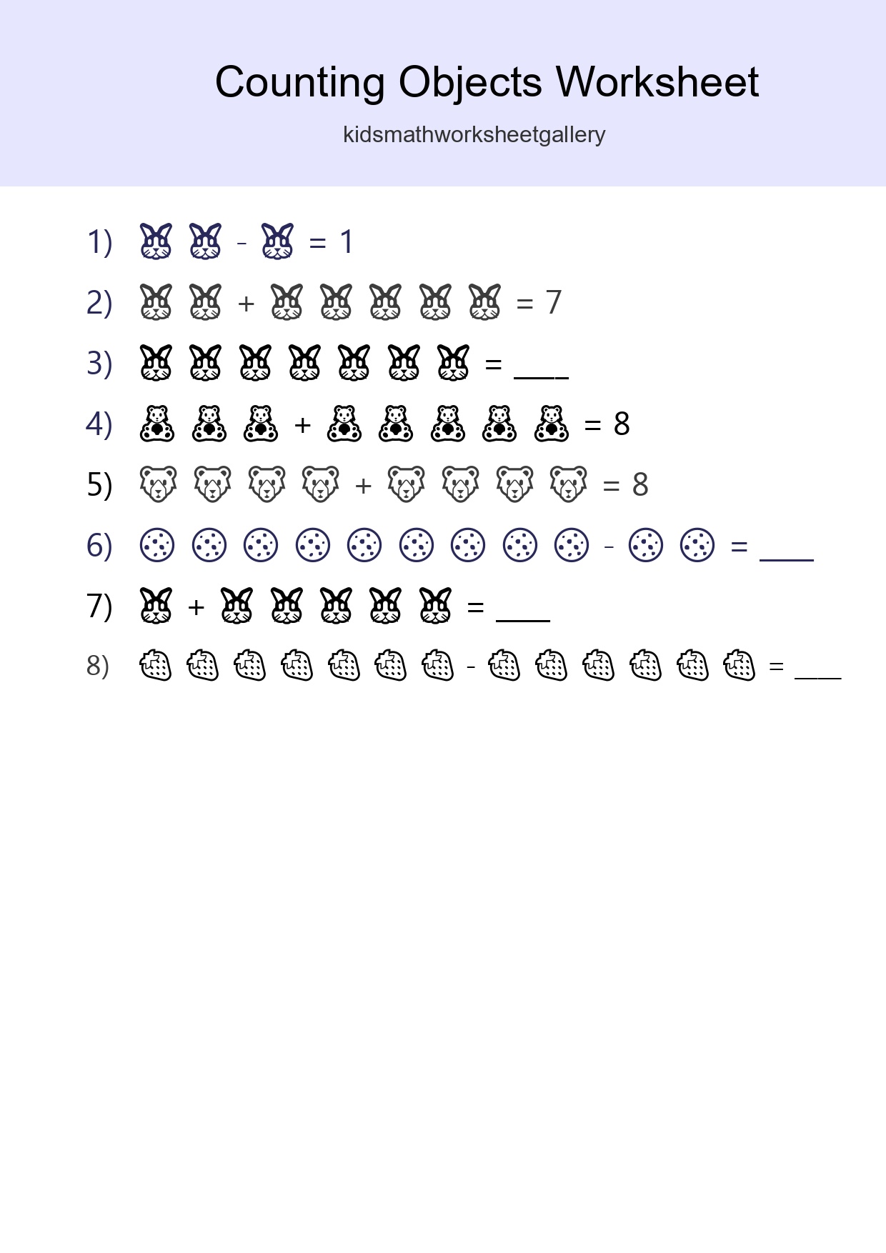 Learn Counting With Pictures Worksheet (Kindergarten) - Part 102