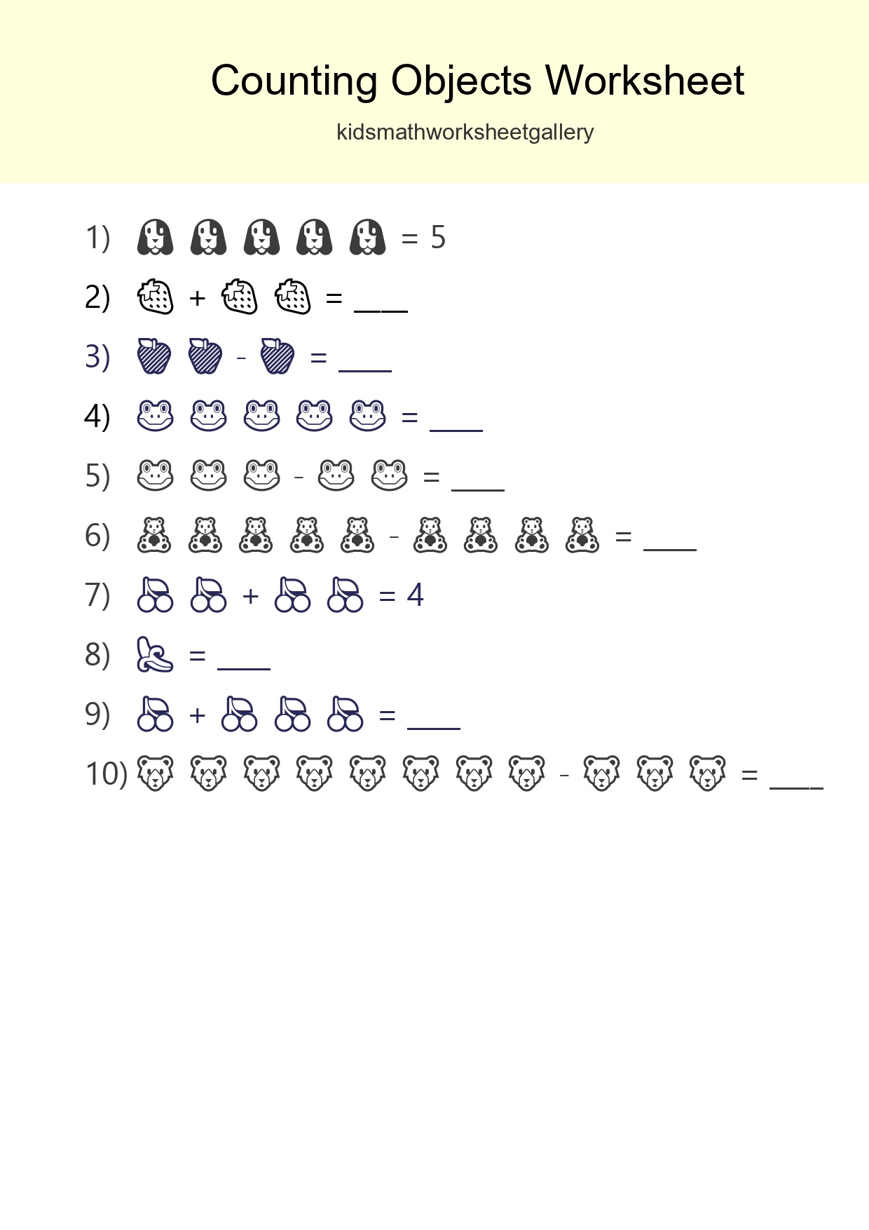 Learn Counting With Pictures Worksheet (Kindergarten) - Part 179