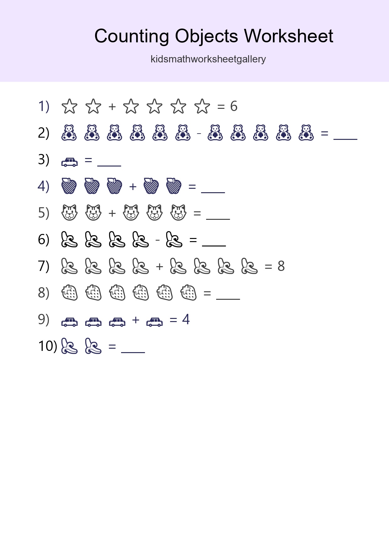 Learn Counting With Pictures Worksheet (Kindergarten) - Part 245