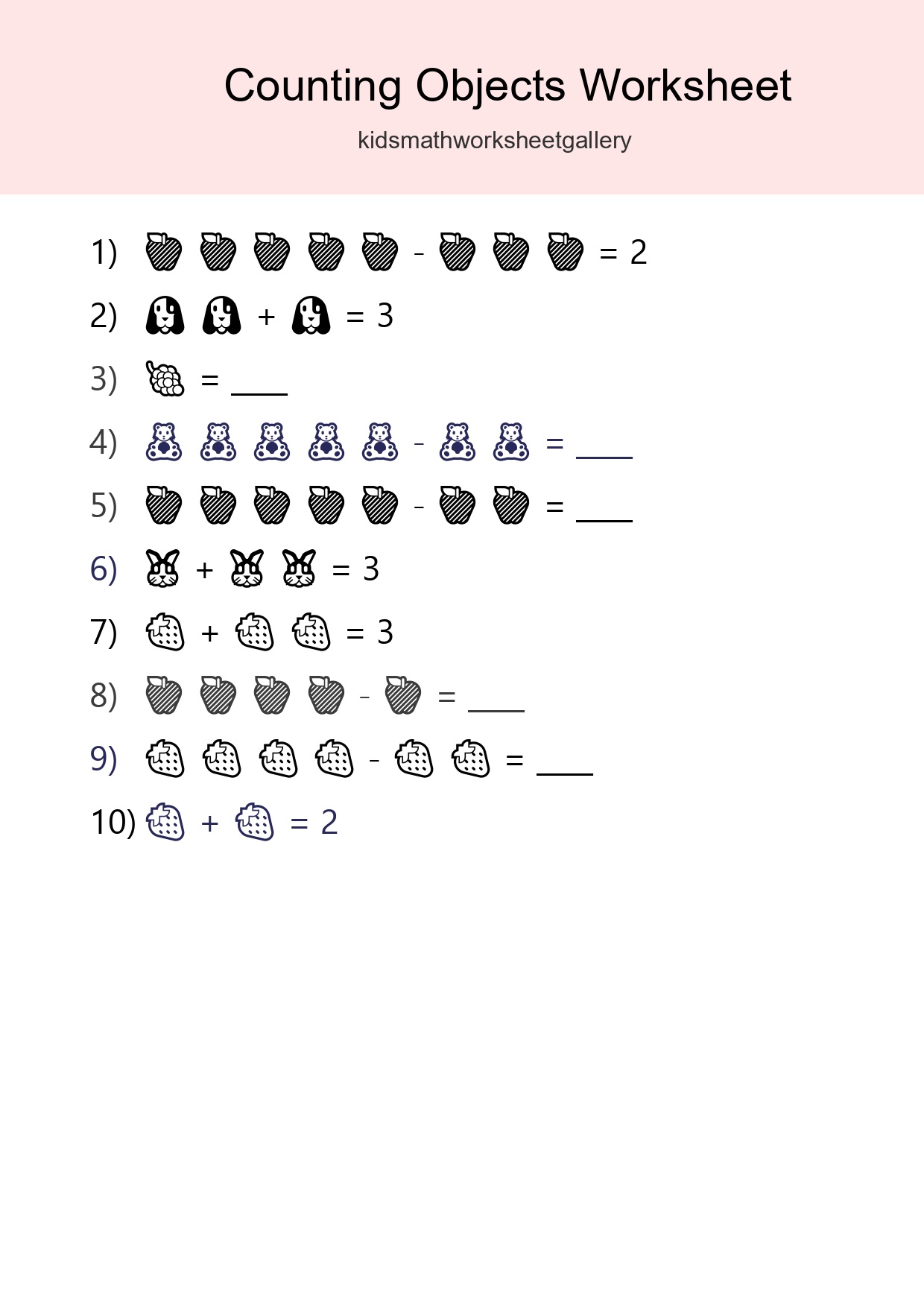 Learn Counting With Pictures Worksheet (Pre-K) - Part 91