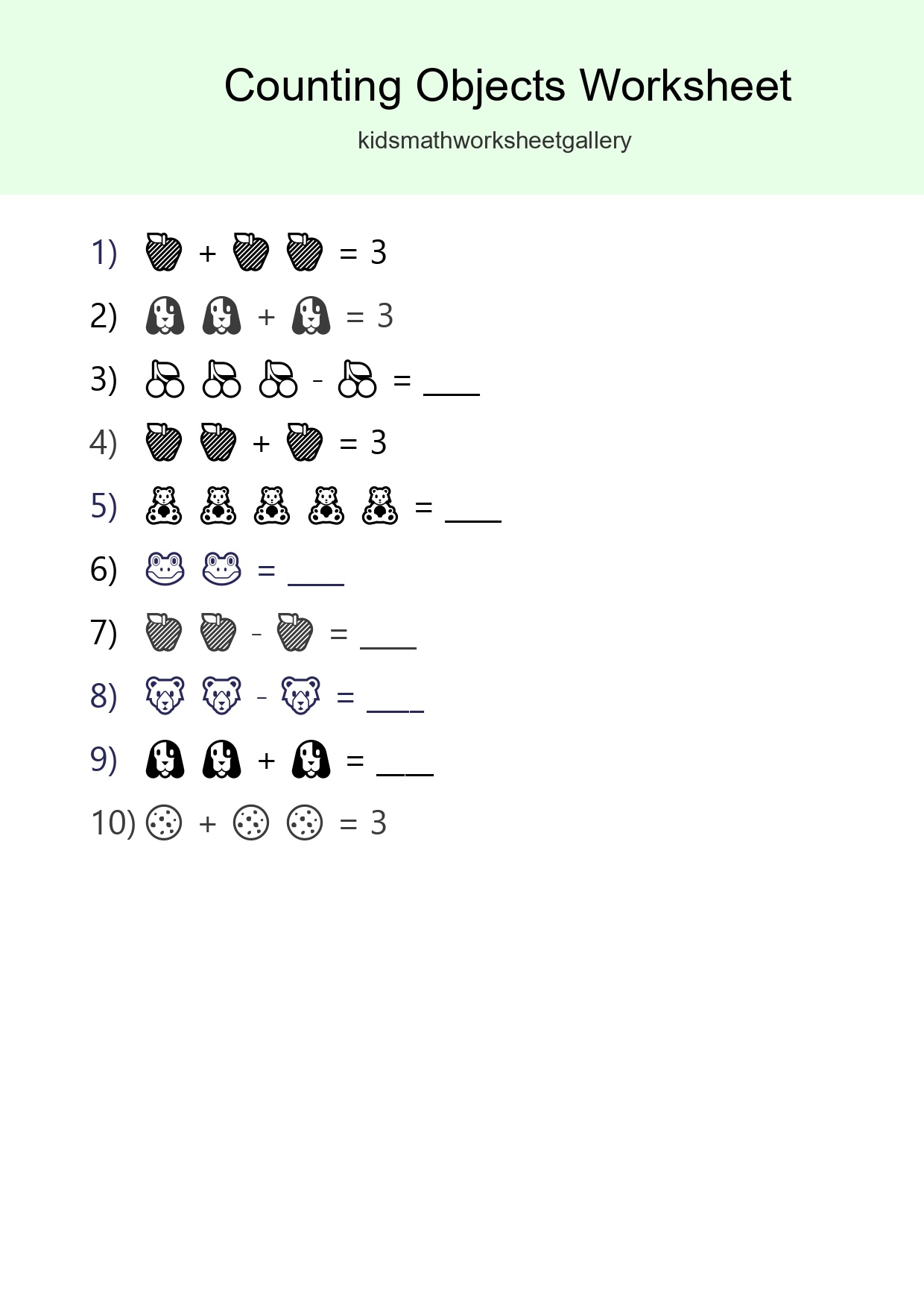 Pre-K Count The Objects Worksheet - Part 168