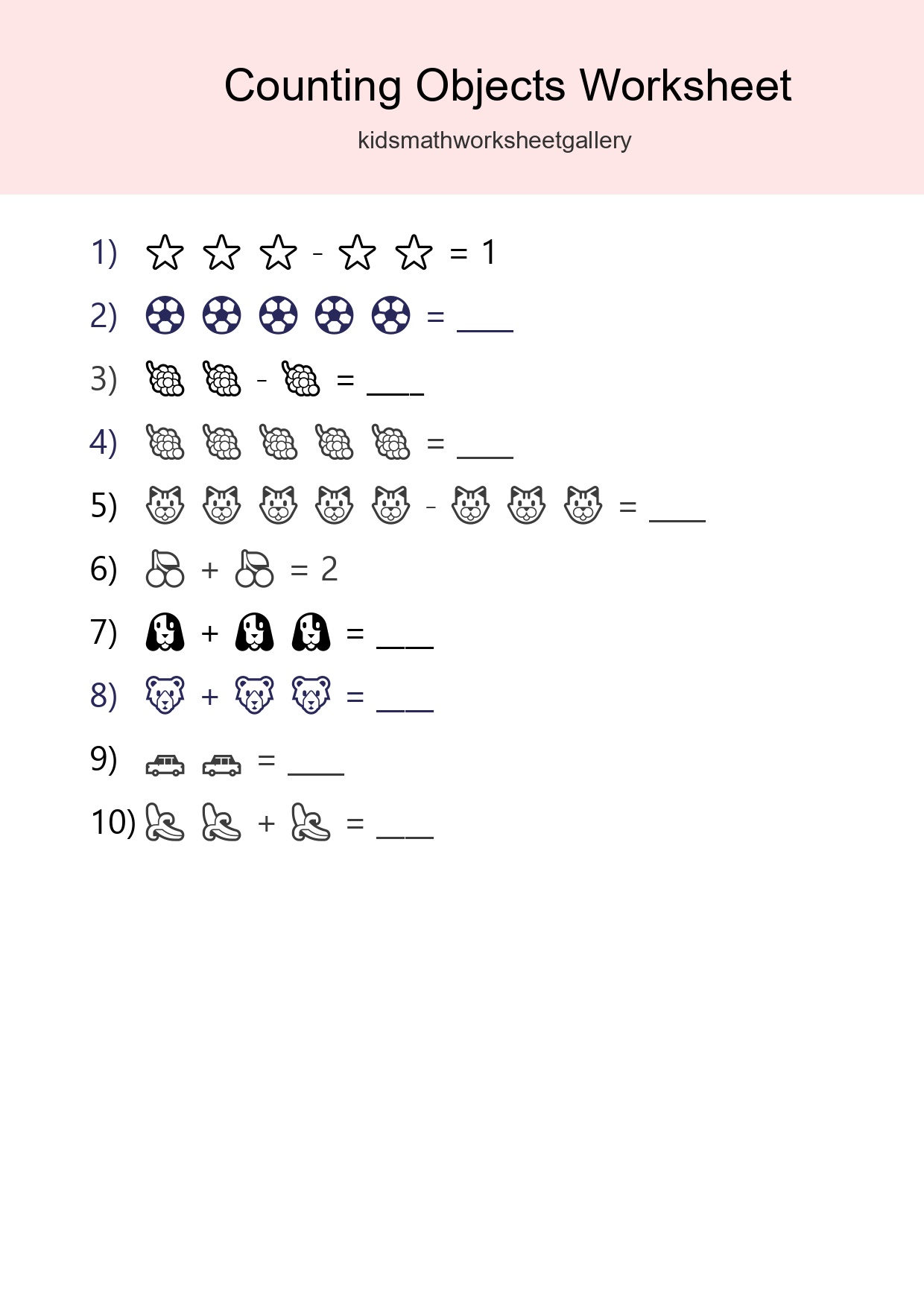 Pre-K Count The Objects Worksheet - Part 267