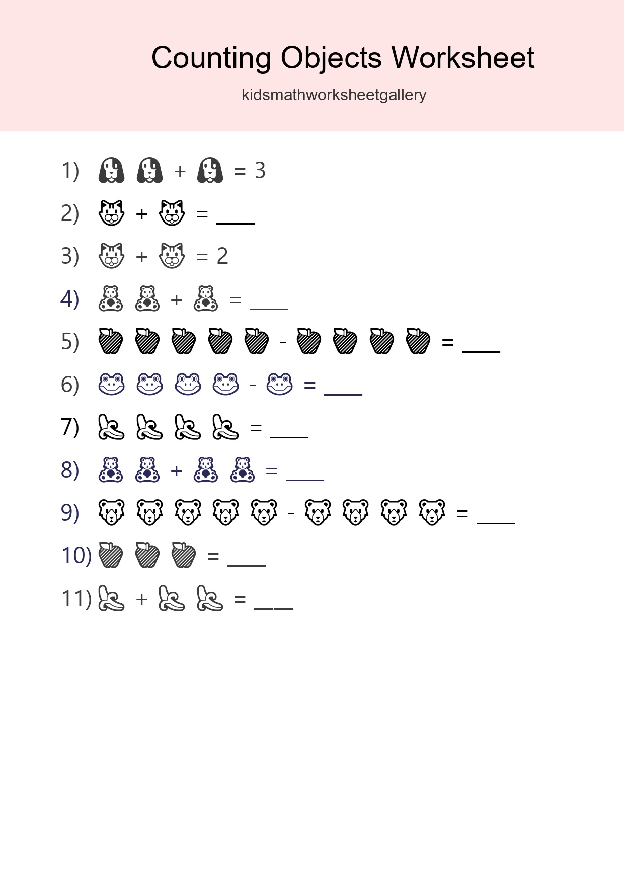 Pre-K Count The Objects Worksheet - Part 289