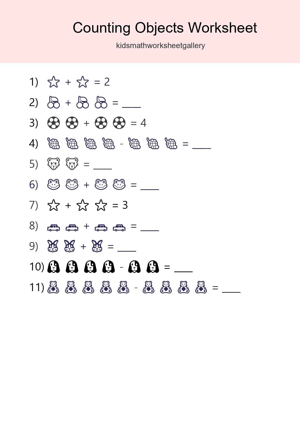 Pre-K Count The Objects Worksheet - Part 69